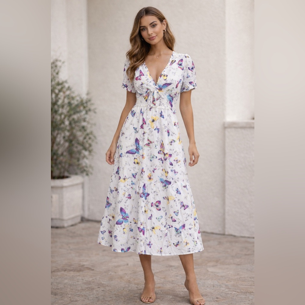 🦋 Betsey Johnson Butterfly Dance Midi Dress 🦋